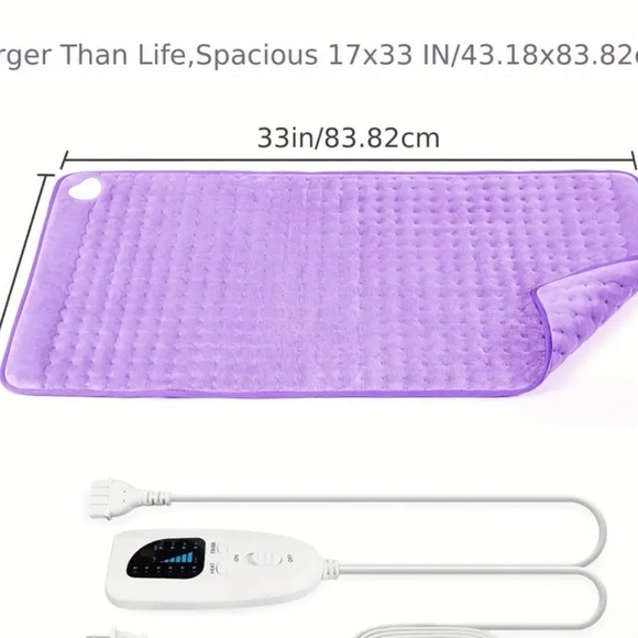 Purple Electric Heating Pad large 33in X 17in - Picture 2 of 2